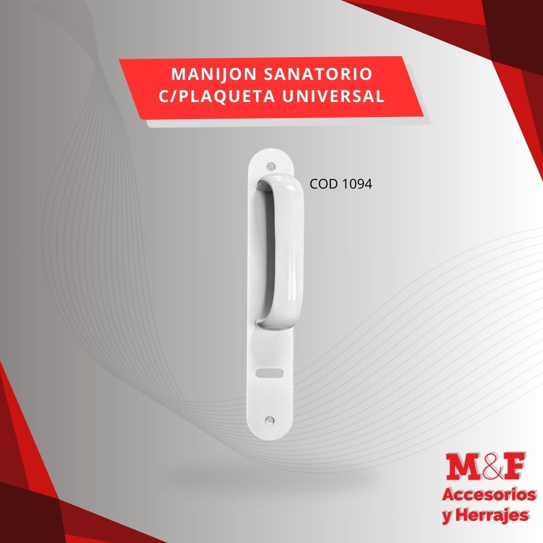 Manijon Sanatorio con Plaqueta Blanco Sidañez 